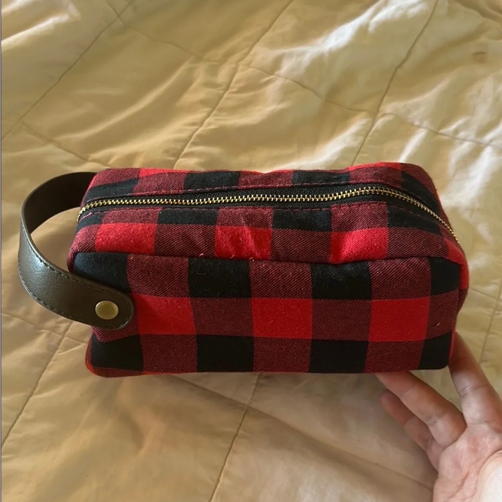 Plaid makeup bag